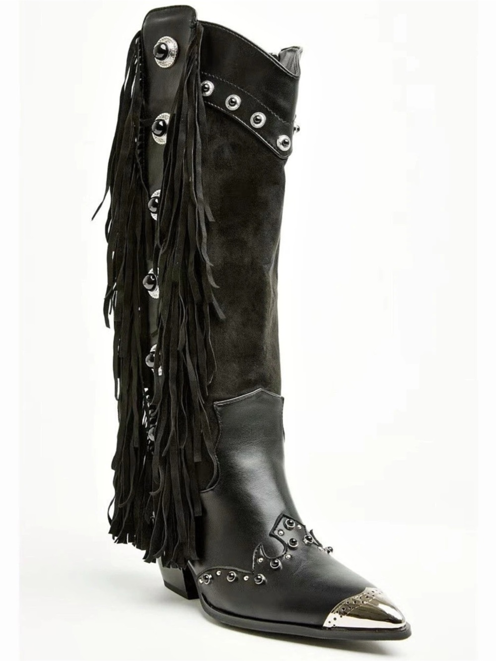 Azalea Wang Women's Pelagius Tall Fringe Western Boots - Round Toe